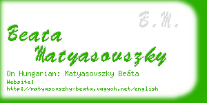 beata matyasovszky business card