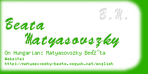 beata matyasovszky business card